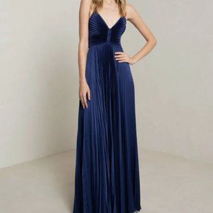 A.L.C. Aries Satin Pleated Dress Riviera
